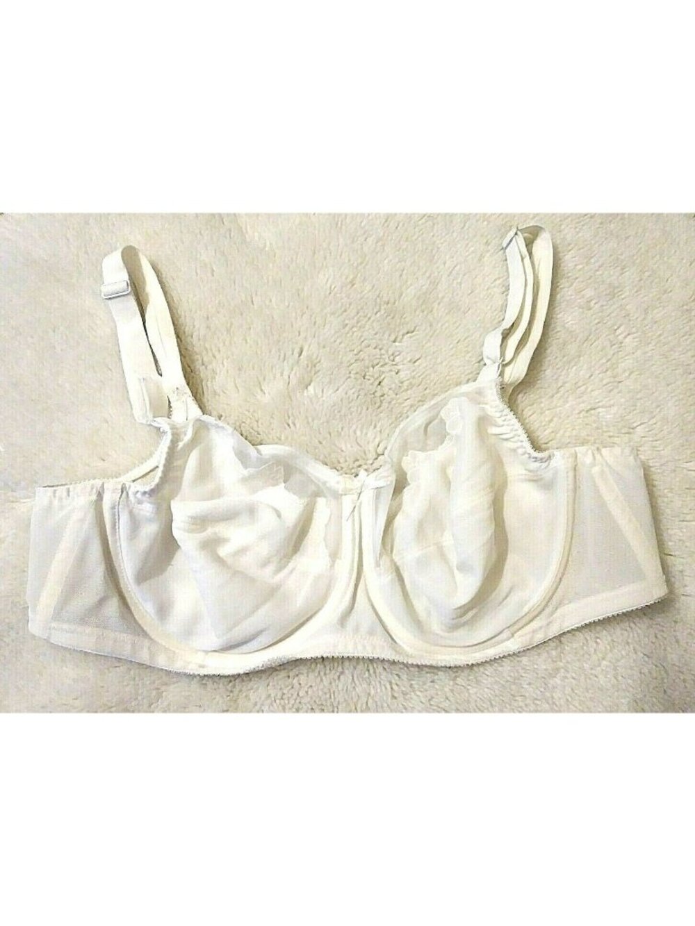 Bali Bra 42C White Unpadded Underwire 4 Hook Closure Full Coverage